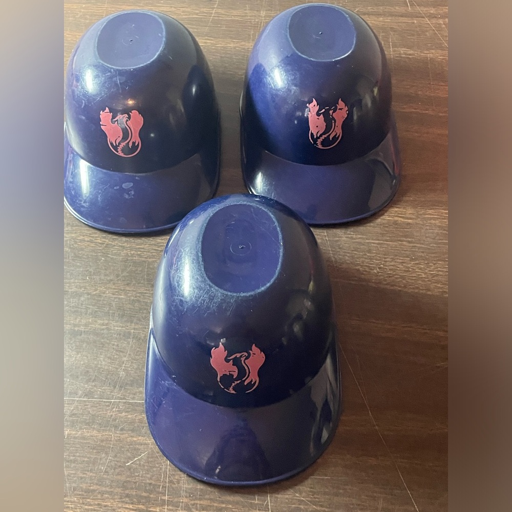 (3) vintage Phoenix Firebirds Kellogg’s Baseball Helmet Cereal ice cream Bowls